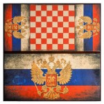 Нарды + шашки Российские Флаг России большие 60х60 см